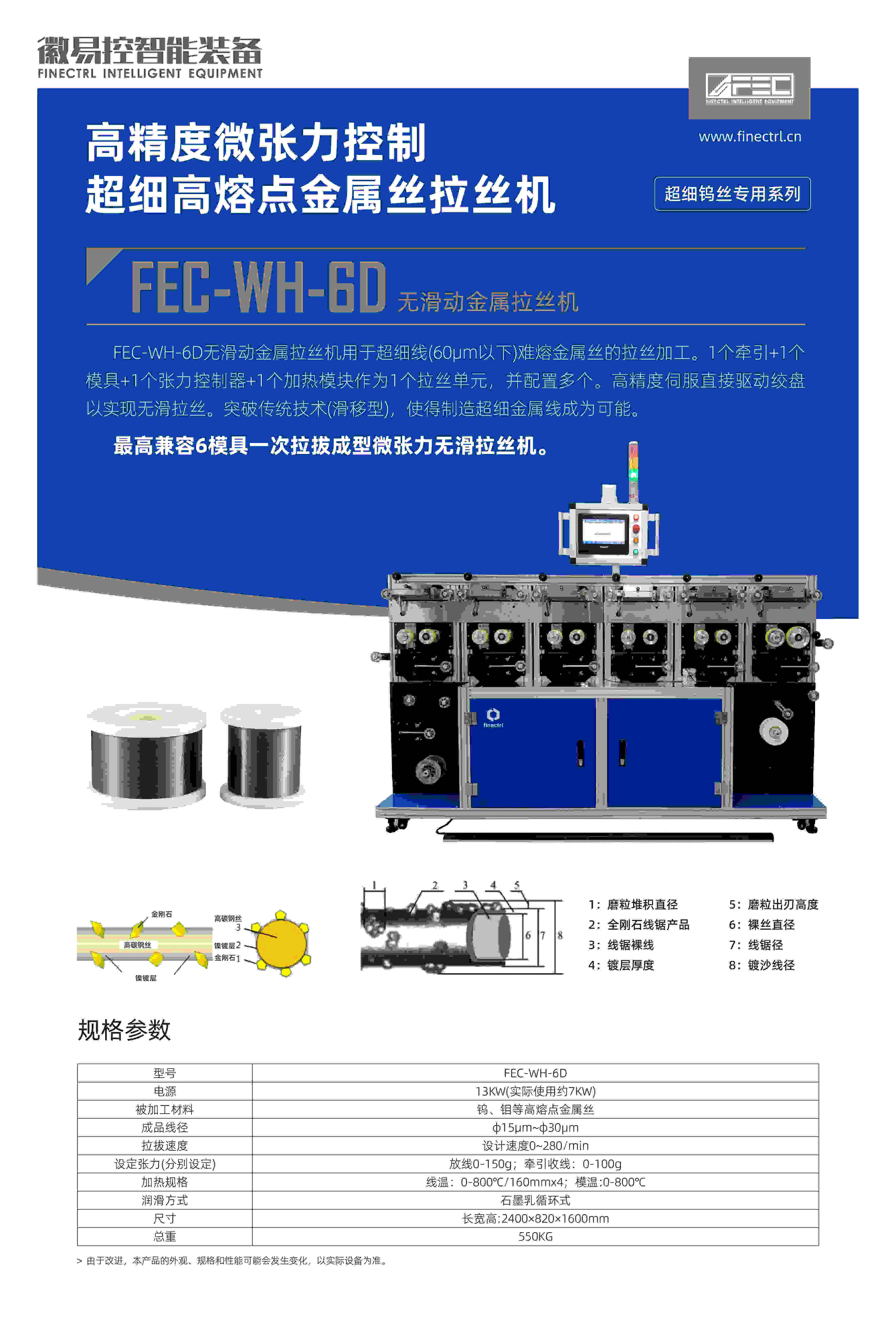 FEC-WH-6D无滑动金属拉丝机